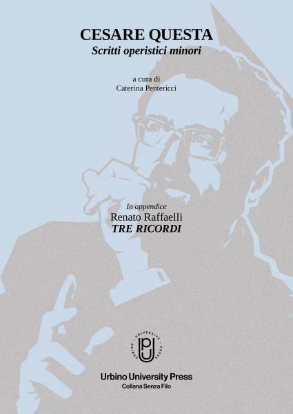 Copertina libro Cesare Questa con sfondo carta da zucchero ed immagine Cesare Questa  semitrasparente